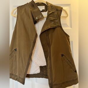 Sherpa Lined Olive Vest